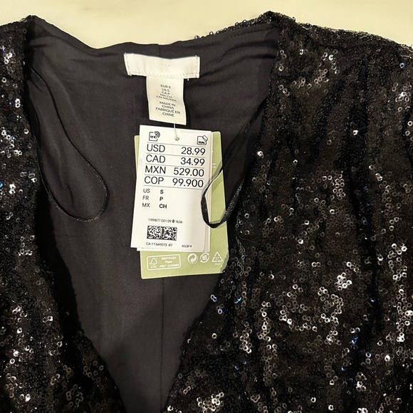 H&M black sequin bodysuit NEVER worn - Picture 2 of 5